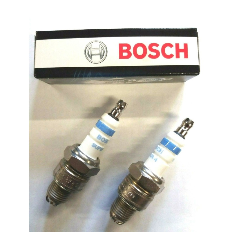 2x Candela 4 Punte Bosch Super 4 per FIAT 500 FIAT 126 e Varie Auto e Moto Epoca