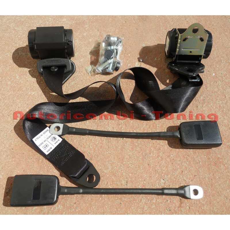 Cinture Sicurezza Automatiche Nere con Arrotolatore per FIAT 500 e FIAT 126