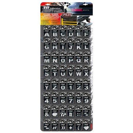 Lettere - Numeri - Simboli Adesivi in Plastica Cromata ABS 28mm A SCELTA