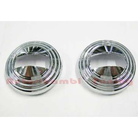 2x Ghiera Rosone Borchia Cornice Cromata per Apriporta FIAT 500 L R