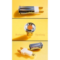 Spia Cruscotto Plastica Cromata Luce Arancio per FIAT 500 - Ø 15mm