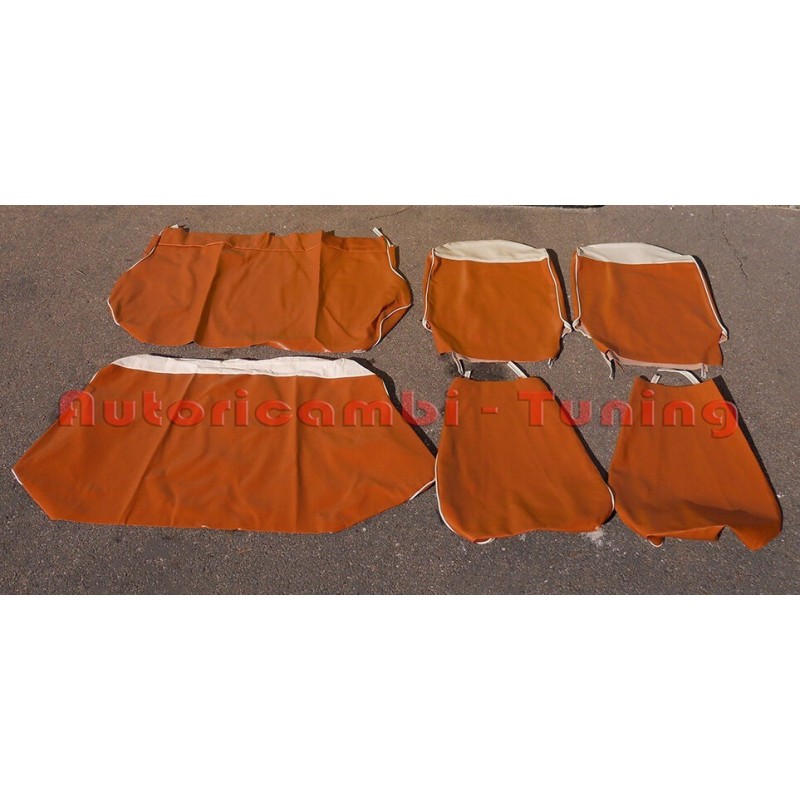 Fodere Complete Copri Sedili in Similpelle color OCRA per FIAT 500 F - Qualità ASI