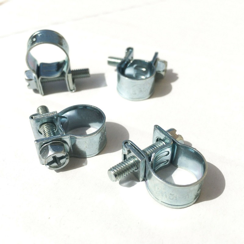 4 Fascette Stringi tubo per Tubo Benzina 10 - 12 mm