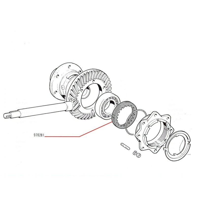Coppia Ghiere Dadi x Registrazione Cuscinetti Differenziale per Fiat 500 e FIAT 126