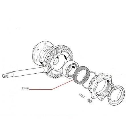 Coppia Ghiere Dadi x Registrazione Cuscinetti Differenziale per Fiat 500 e FIAT 126
