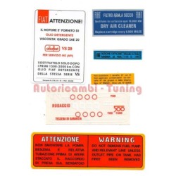 Kit Completo Adesivi Interni e Motore Fiat 500 F L R  - QUALITA' ASI