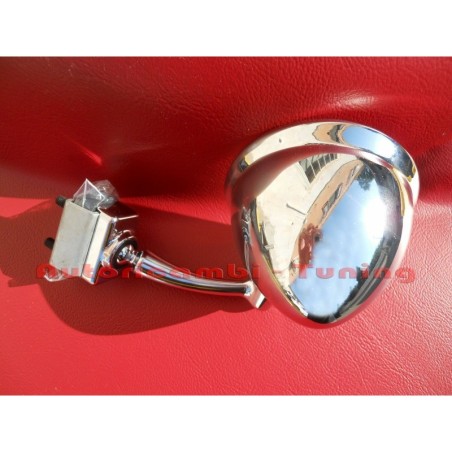 Specchietto Cromato a Goccia per FIAT 500 D F L R - Fissaggio a Morsetto