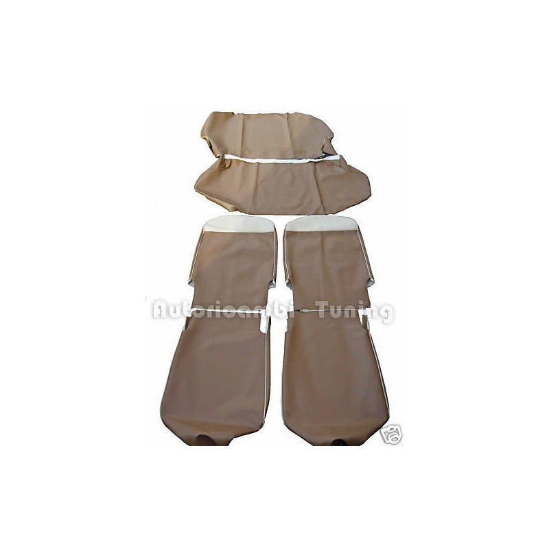 Fodere Complete Copri Sedili in Similpelle color Nocciola per FIAT 500 F - Qualità ASI