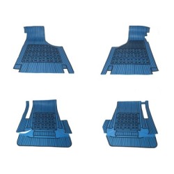 Set 4 Sovratappeti Tappetini in Gomma Blu e Nero per FIAT 500 D F L R