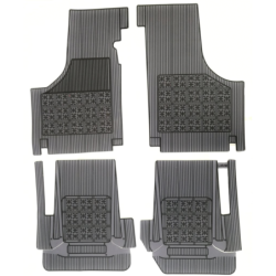 Set 4 Sovratappeti Tappetini in Gomma Grigio e Nero per FIAT 500 D F L R