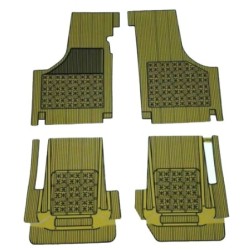 Set 4 Sovratappeti Tappetini in Gomma Giallo e Nero per FIAT 500 D F L R