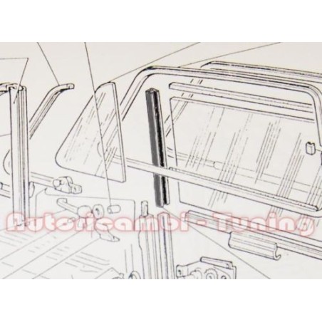 Guarnizione Canalino Scorrivetro Montante Deflettore FIAT 500 D F L R G