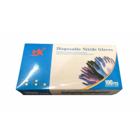 Guanti in Nitrile Monouso Super Resistenti Neri o blu Scatola 100 pezzi S M L XL
