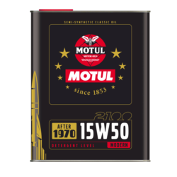 2 Litri - Olio Motore Motul 2100 15W50 Semi Sintetico Auto Storiche d'Epoca Dopo 1970