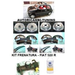 Kit Frenatura Freni Ganasce Tamburi Cilindretti Pompa Tubi Freno Olio per FIAT 500 R e FIAT 126