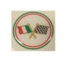 Adesivo 3d Sticker Bandiere Incrociate Flag Italy Racing - Diametro 60mm