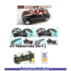 Kit Freni Frenatura per FIAT 500 F L (Ganasce, Tubi, Cilindretti, Pompa)