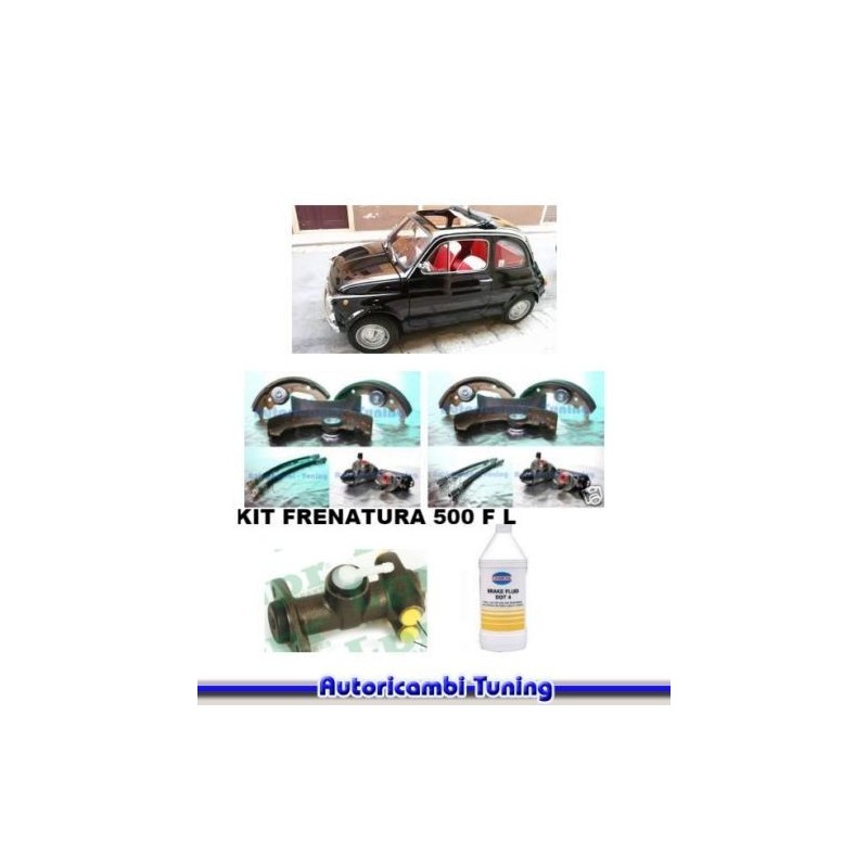 Kit Freni Frenatura per FIAT 500 F L (Ganasce, Tubi, Cilindretti, Pompa)